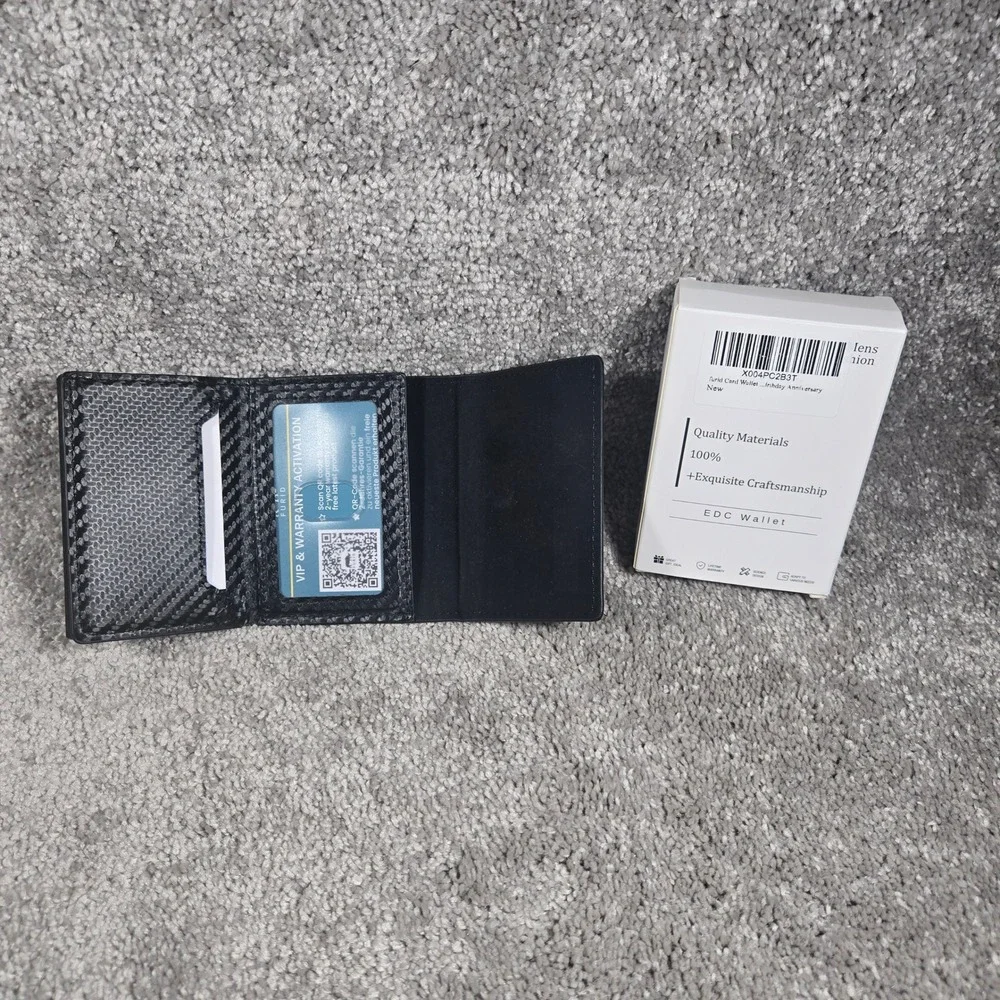 Furid EDC Wallet Black Carbon Fiber Pop Up‎ Card Holder Mens OS